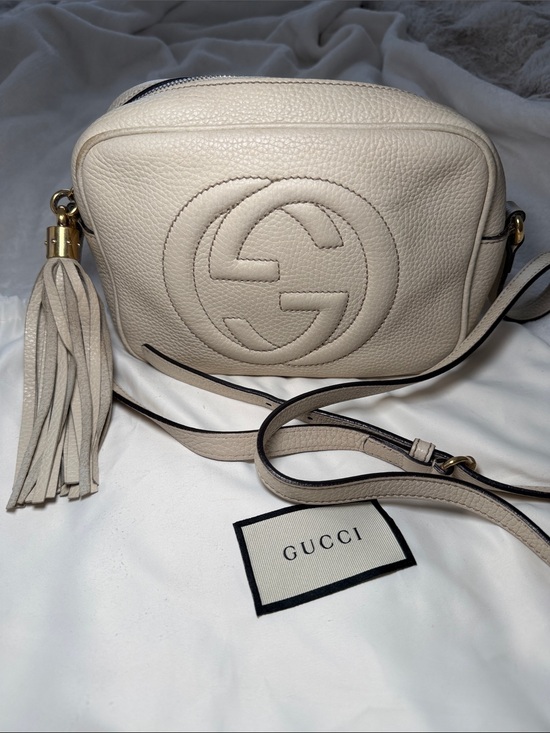 Gucci Handbags - Gucci Women's Off-White Soho Leather Disco Bag with Tassel
